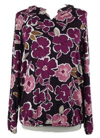 Dámska purpurová kvetovaná blúzka Bonita