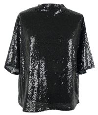 Dámská černá flitrová halenka H&M