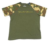 Khaki-army tričko s logom Jack&Jones