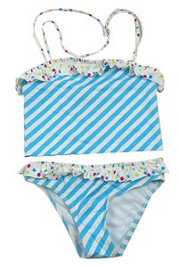 Modro-bílé pruhované tankini 