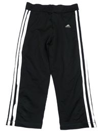 Čierne športové funkčné capri legíny s logom Adidas
