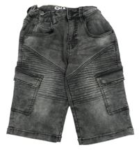 Šedo-černé teplákové riflové kraťasy Chapter young