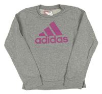 Šedá melírovaná mikina s logem Adidas
