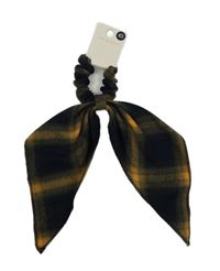 Nové - Dámská tmavomodro-písková kostkovaná gumička s mašlou Primark