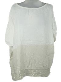 Dámska bielo-béžová blúzka s flitrami