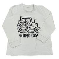 Biele tričko s traktorom