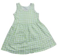 Světlezeleno-biele kockované bavlnené šaty zn. Primark