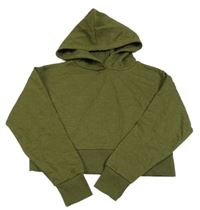 Nové - Khaki crop mikina s kapucňou zn. Candy