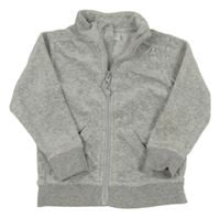 Sivá zamatová prepínaci mikina s mašlou