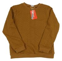 Nové - Medová 3D vzorovaná mikina 