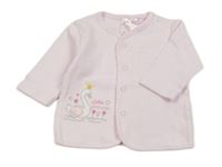 Světlerůžové propínací triko s labutí 