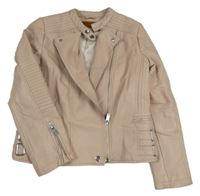 Pudrový koženkový zateplený křivák s přezkami ZARA