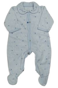 Světlemodrý sametový vzorovaný overal s límečkem Absorba