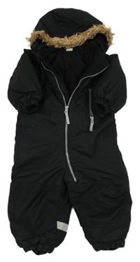 Čierna šušťáková zimná kombinéza s kapucňou H&M