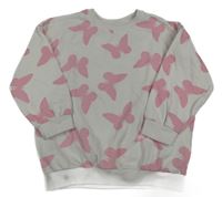 Smotanová mikina s motýly Peacocks