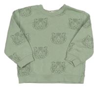 Světleolivová mikina s tigrami H&M
