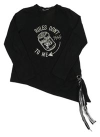 Černé asymetrické triko s plechovkou Coccodrillo