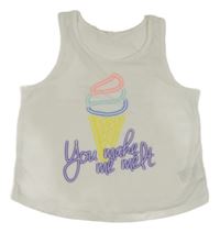 Biely crop top so zmrzlinou H&M