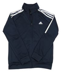 Tmavomodrá propínací sportovní mikina s logem Adidas