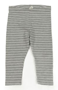 Sivo-biele pruhované legíny H&M