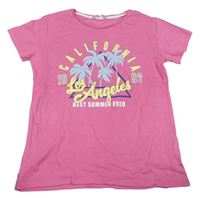 Ružové tričko s palmami Pep&Co