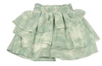 Zeleno-smotanová šifónová vrstvená sukňa H&M