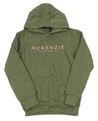 Khaki mikina s logom a kapucňou McKenzie