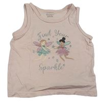 Svetloružový crop top s vílami Primark