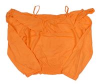 Oranžová halenka s volnými rameny s volánky H&M