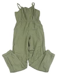 Khaki krepový kalhotový overal H&M