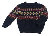 Tmavomodrý svetr se vzorem Primark