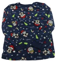 Tmavomodrá plyšová mikina s Mickeym Disney