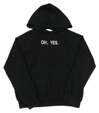 Čierna mikina s nápisom a kapucňou Shein