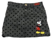 Sivá rifľová sukňa s Mckeym a bodkami Primark