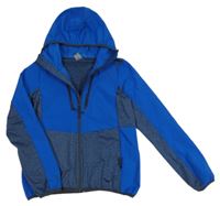 Tmavomodro-modrá softshellová bunda s kapucňou Heldre