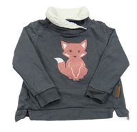 Sivá mikina s líškou a golierom Topolino