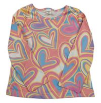 Barevné srdíčkované žebrované triko Shein 