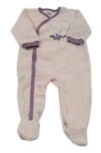 Světlerůžovo-fialový fleecový overal s králíčkem Ergee 