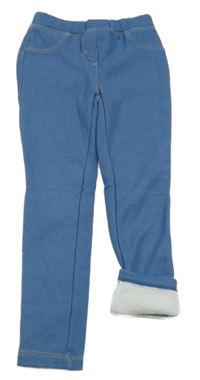 Modré zateplené tregíny riflového vzhledu Lupilu