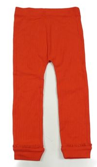 Červené rebrované tepláky s čipkou Nutmeg