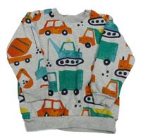 Sivá melírovaná mikina s autami Nutmeg