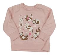 Svetloružová mikina s mačkami Orsolino