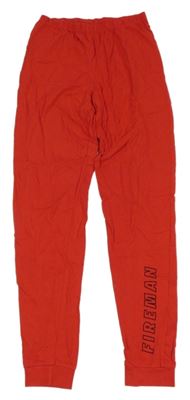 Červené pyžamové kalhoty s nápisem 