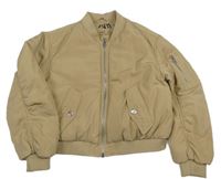 Béžová šusťáková zateplená crop bunda Zara