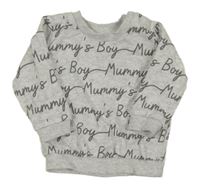 Sivá mikina s nápisom Matalan