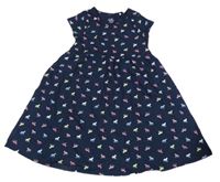 Tmavomodré bavlnené šaty s koníky Topolino