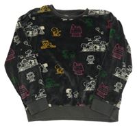 Tmavosivá chlpatá mikina so Snoopym M&S