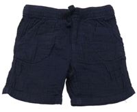 Tmavomodré mušelínové kraťasy F&F