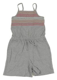 Šedý kraťasový overal s výšivkou Nutmeg 