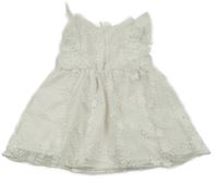 Biele tylové šaty s kvietkami Shein